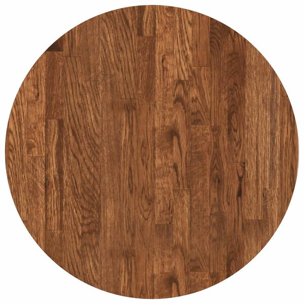 vidaXL Tischplatte Hellbraun &Oslash; 50 x 2,5 cm Massivholz Eiche
