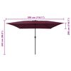 vidaXL Garten-Sonnenschirm Bordeauxrot 295 x 295 x 245 cm