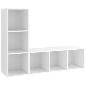 vidaXL TV-Schr&auml;nke 2 Stk. Wei&szlig; 107x35x37 cm Holzwerkstoff