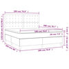 vidaXL Boxspringbett mit Matratze & LED Blau 180x200 cm Stoff