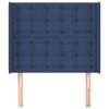 vidaXL Kopfteil mit Ohren Blau 93x16x118/128 cm Stoff