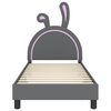 vidaXL Kinderbettgestell mit Kopfteil Hellgrau 80 x 160 cm PU