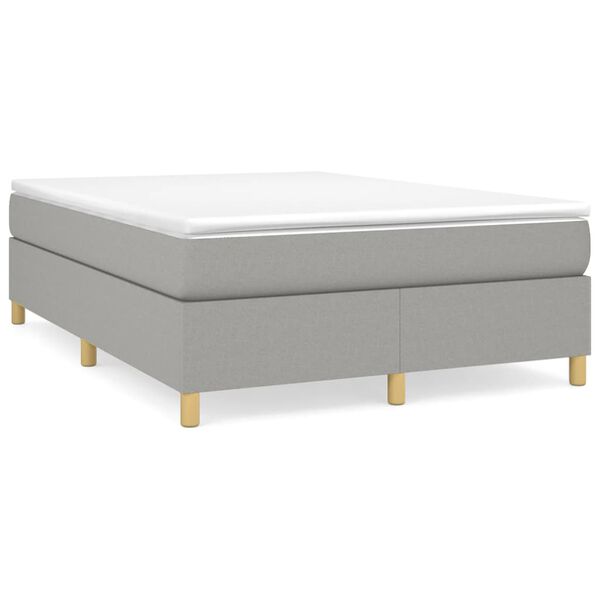 vidaXL Boxspringbettgestell Hellgrau 140x200 cm Stoff
