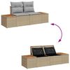 vidaXL Gartensofa-set mit Kissen mit Speicher 12 pcs Beige Poly Rattan