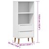 vidaXL B&uuml;cherregal MOLDE Wei&szlig; 60x35x133,5 cm Massivholz Kiefer