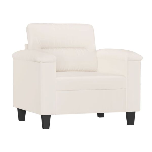 vidaXL 3-tlg. Sofagarnitur mit Kissen Beige Mikrofasergewebe