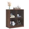 vidaXL Beistellschrank mit Glast&uuml;ren Braun Eichen-Optik 68x37x75,5 cm