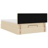 vidaXL Ottoman-Bett mit Matratze Creme 140x200 cm Stoff
