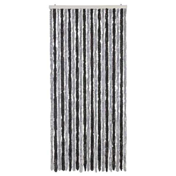 vidaXL Fliegenvorhang Grau und Schwarz 90x220 cm Chenille