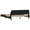 vidaXL Bettgestell "Dover" Schwarz 180x200 cm Stoff