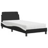 vidaXL Bett mit Matratze "Dover" Schwarz und Wei&szlig; 90x200 cm Kunstleder