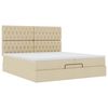 vidaXL Ottoman-Bett mit Matratzen Creme 200x200 cm Stoff
