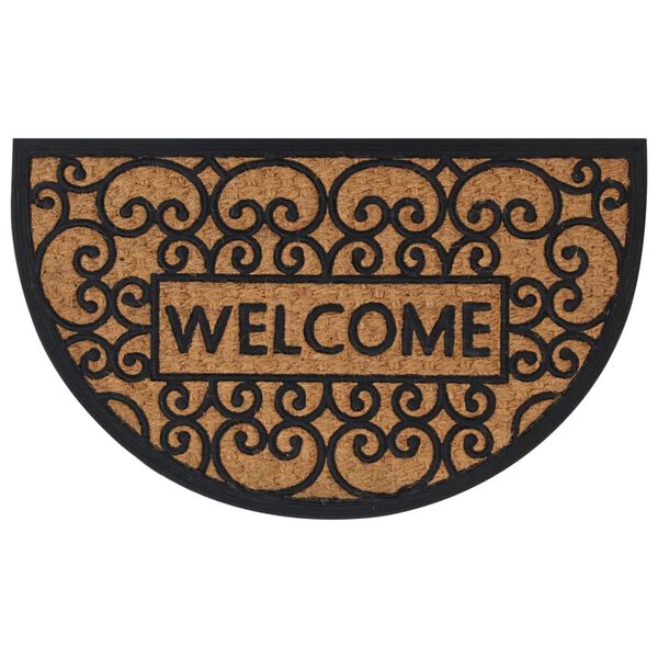 vidaXL Fu&szlig;matte Halbrund 45x75 cm Gummi und Kokosfaser