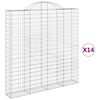 vidaXL Gabionen mit Hochbogen 14 Stk 200x30x200/220cm Verzinktes Eisen