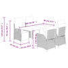vidaXL 5-tlg. Garten-Essgruppe mit Kissen Beige Poly Rattan