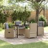 vidaXL Garten Essgruppe 5 pcs Beige und Hellgrau Poly-Rattan