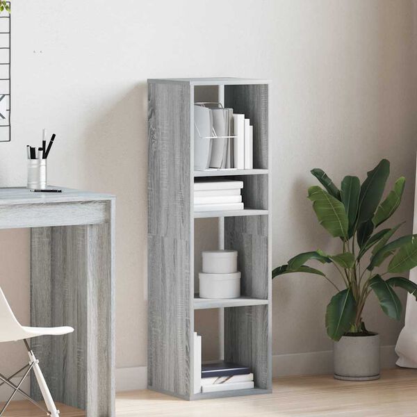 vidaXL B&uuml;cherregal Grau Sonoma 34x31x112 cm Holzwerkstoff