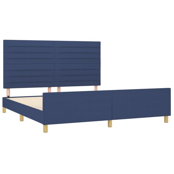 vidaXL Bettgestell ohne Matratze Blau 160x200 cm Stoff