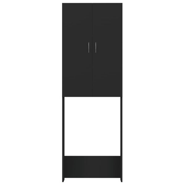 vidaXL Waschmaschinenschrank Schwarz 64x25,5x190 cm