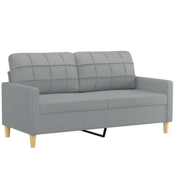 vidaXL 2-Sitzer-Sofa Hellgrau 140 cm Stoff