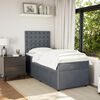 vidaXL Boxspringbett mit Matratze Dunkelgrau 100x200 cm Samt