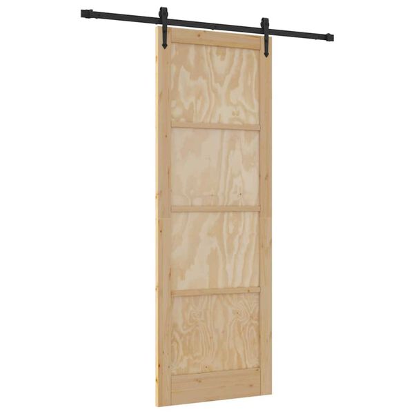 vidaXL Schiebet&uuml;r ORKDAL Braun 83 x 232 cm Massives Kiefernholz