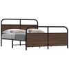 vidaXL Metallbett ohne Matratze Braun Eichen-Optik 150x200 cm