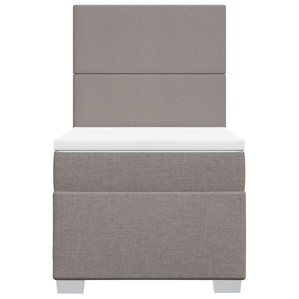vidaXL Boxspringbett mit Matratze Taupe 90x190 cm Stoff