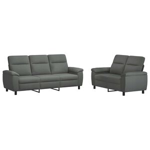 vidaXL Sofa-Set 2 pcs Dunkelgrau Stoff