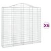 vidaXL Gabionen mit Hochbogen 6 Stk. 200x30x180/200cm Verzinktes Eisen
