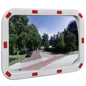 vidaXL Verkehrsspiegel Konvex Viereckig 40&times;60 cm mit Reflektoren