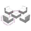 vidaXL 5-tlg. Garten-Lounge-Set mit Kissen Poly Rattan Braun