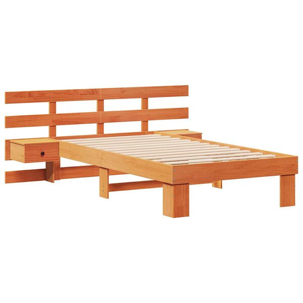 vidaXL Bettrahmen Wachsbraun 80 x 200 cm Massives Kiefernholz