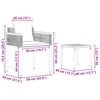 vidaXL Gartenm&ouml;bel Set mit Kissen 3 pcs Schwarz PE-Rattan