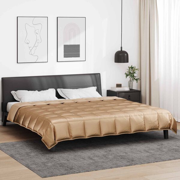 vidaXL Ganzjahresbettdecke Gold 200 x 200 cm Satin und Mikrofaser