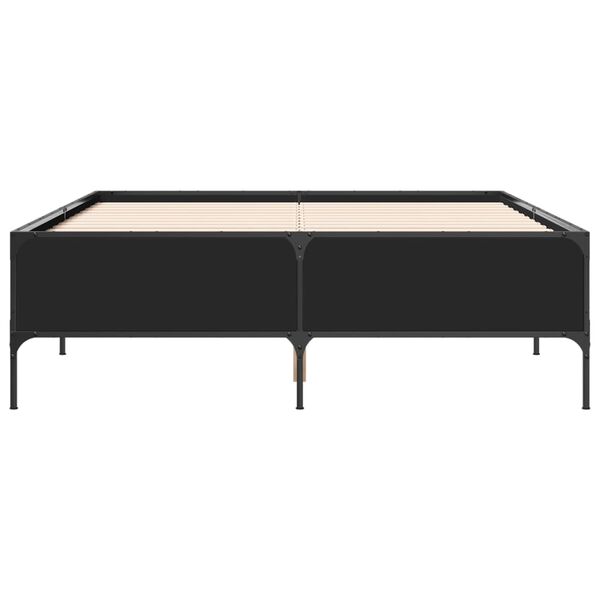 vidaXL Bettgestell Schwarz 140x190 cm Holzwerkstoff und Metall