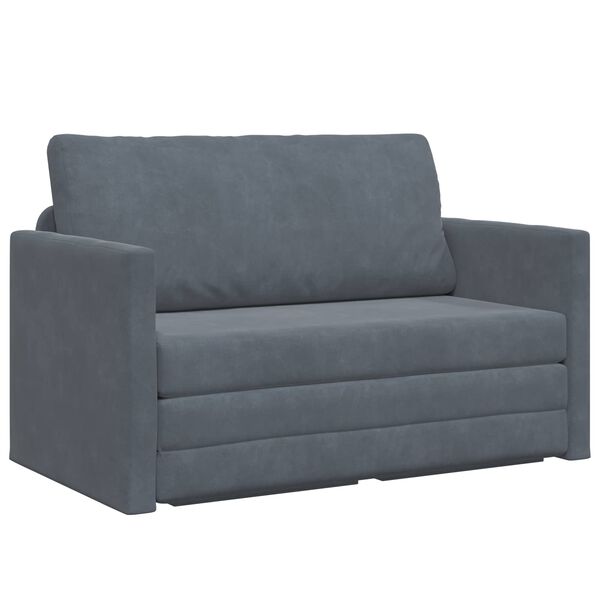 vidaXL Klappsofa Bett Dunkelgrau 124 x 71 x 78 cm Samt