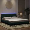vidaXL Bettgestell mit LED ohne Matratze "Hanko" Dunkelgr&uuml;n 180x200 cm Samt