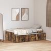 vidaXL Bettrahmen Ger&auml;ucherte Eiche 90 x 200 cm Holzwerkstoff