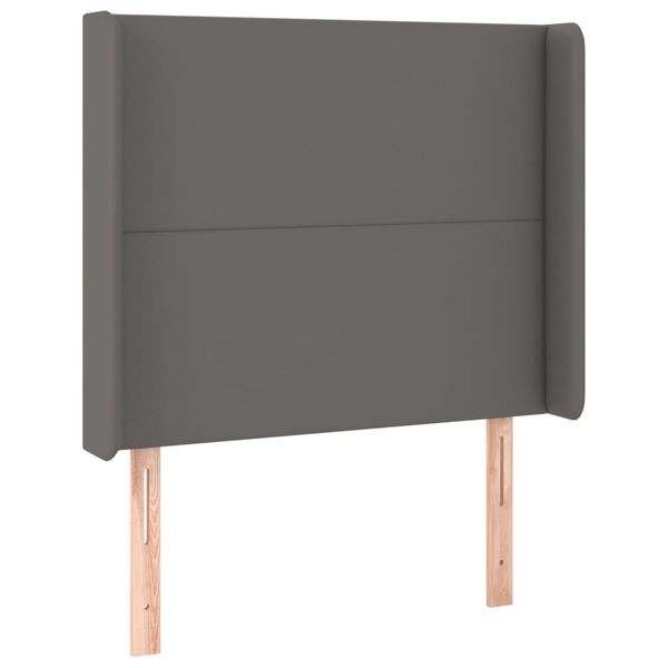 vidaXL LED Kopfteil Grau 103x16x118/128 cm Kunstleder