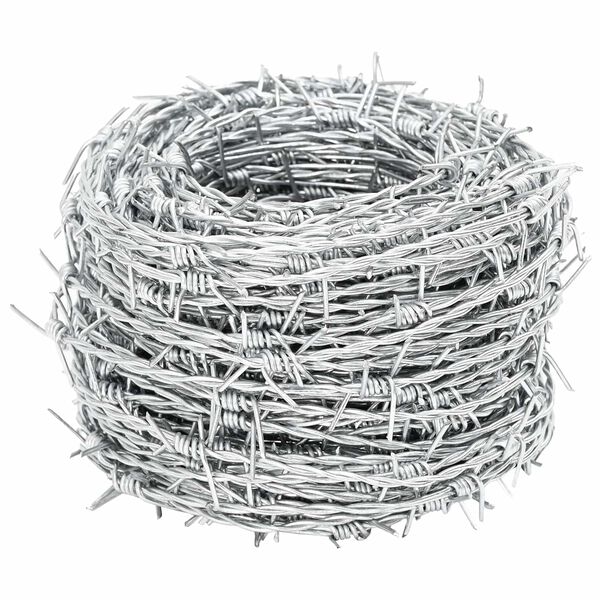 vidaXL Stacheldraht Silber 50 m Feuerverzinkt Stahl