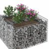 vidaXL Gabionen Hochbeet Silber 100 x 100 x 60 cm Verzinkter Stahl