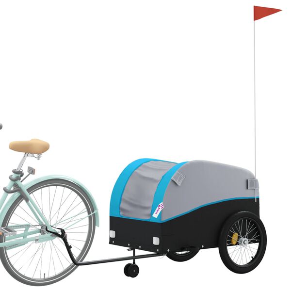 vidaXL Fahrradanh&auml;nger Schwarz und Blau 45 kg Eisen
