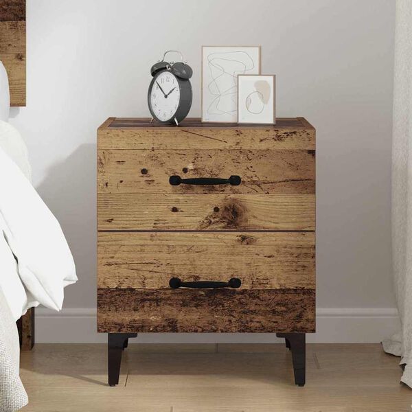 vidaXL Bettschrank Altholz 40 x 35 x 47,5 cm Holzwerkstoff