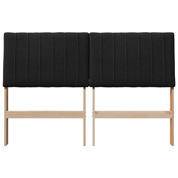 vidaXL Gepolstertes Kopfteil Schwarz 135 cm Massives Kiefernholz