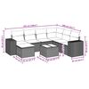 vidaXL 8-tlg. Garten-Sofagarnitur mit Kissen Schwarz Poly Rattan