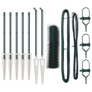 vidaXL Sechseckzaun mit Pfosten 10 x 0,4 m PVC-beschichteter Stahl