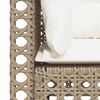 vidaXL Gartensofa mit Kissen 3-Sitzer Beige Poly Rattan