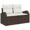 vidaXL Garten-Sofa-Set mit Kissen mit Speicher 6 pcs Braun Poly Rattan
