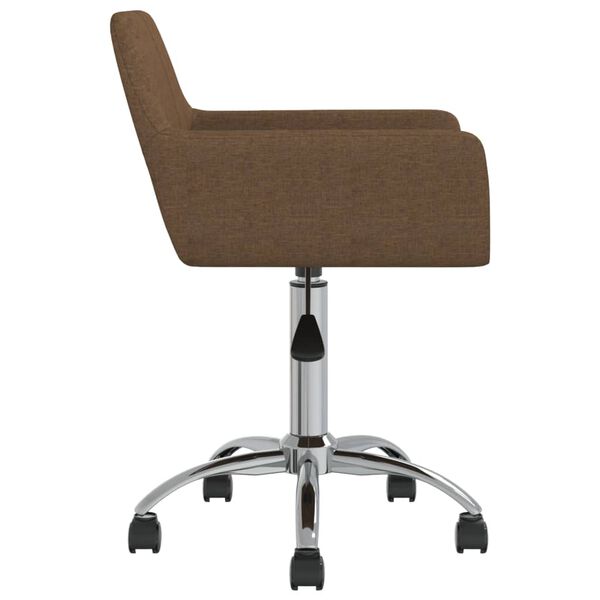 vidaXL Esszimmerst&uuml;hle 4 Stk. Drehbar Braun Stoff